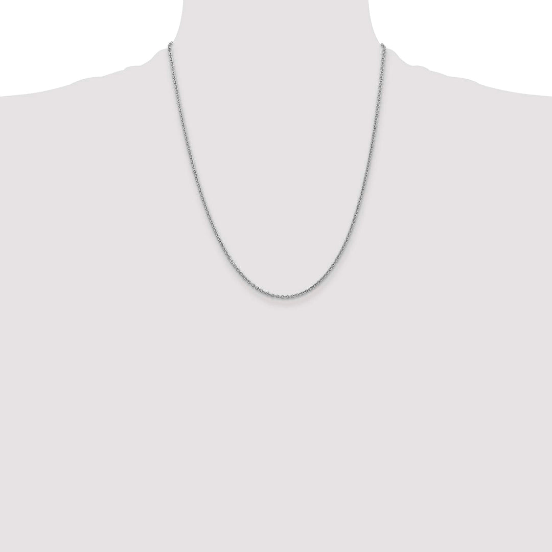 14K White Gold 1.8mm Forzantine Cable Chain 22 Inch