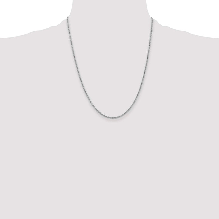 14K White Gold 1.8mm Forzantine Cable Chain 22 Inch