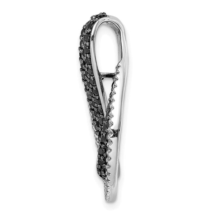 14K White Gold 1 Carat Black and White Diamond Slide