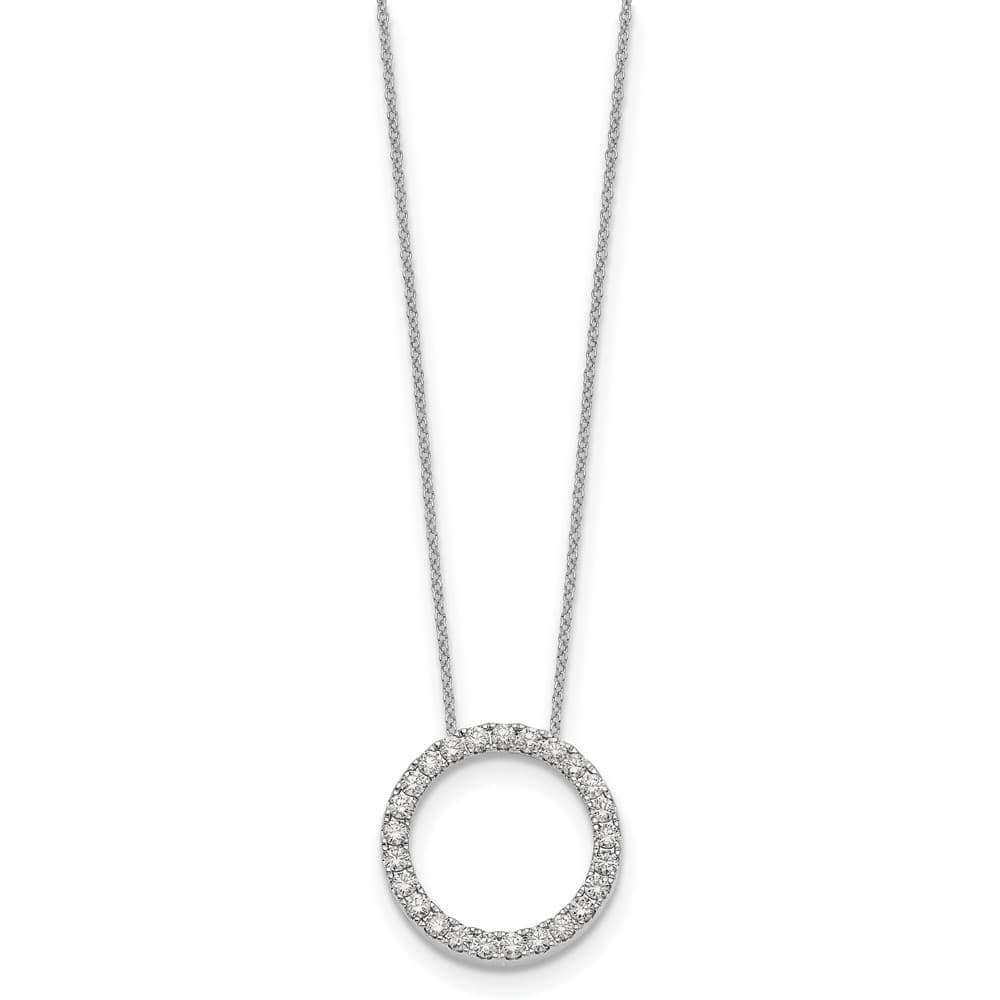 14K White Gold 1 carat Diamond Circle 18 inch Necklace