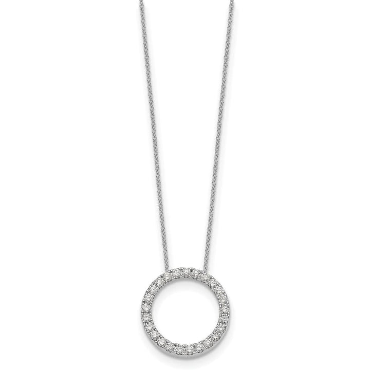 14K White Gold 1 carat Diamond Circle 18 inch Necklace