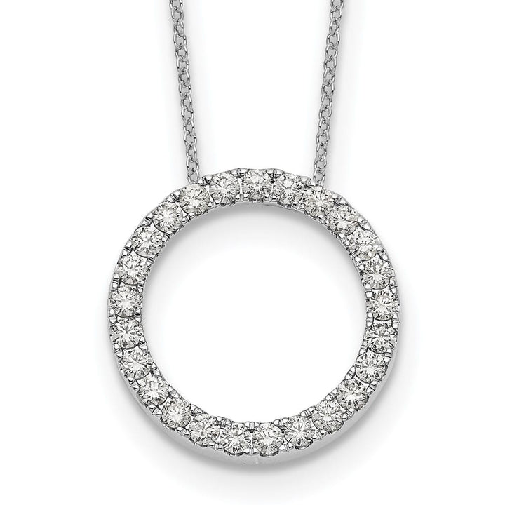 14K White Gold 1 carat Diamond Circle 18 inch Necklace