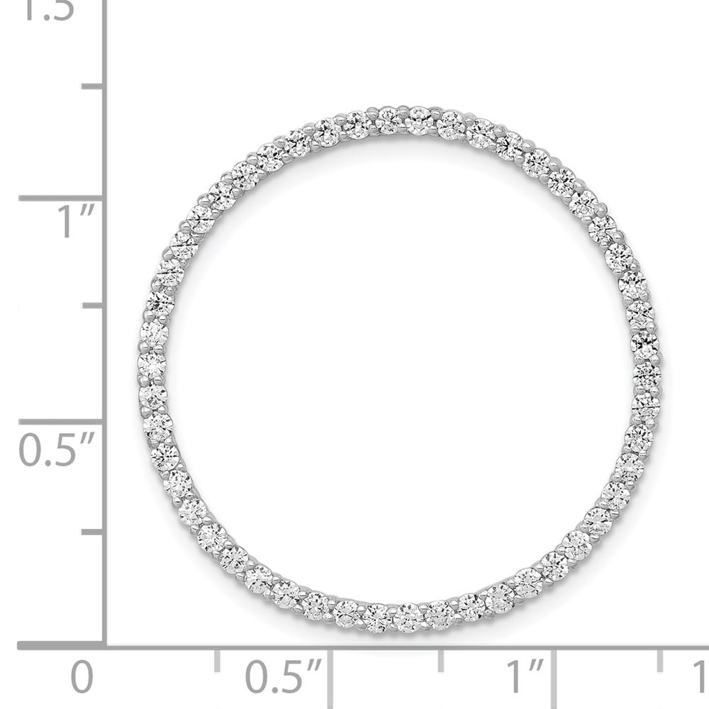 14K White Gold 1 Carat Diamond Circle Chain Slide