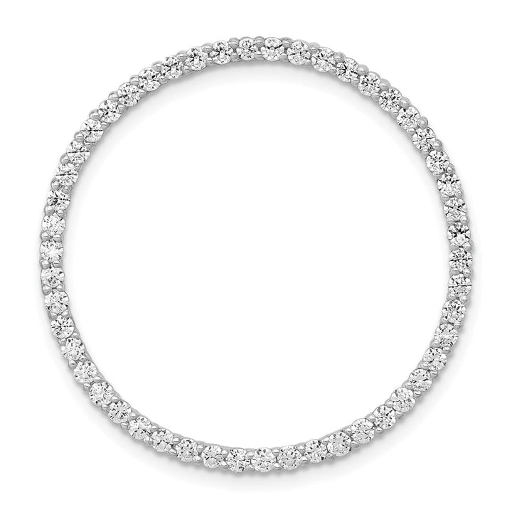 14K White Gold 1 Carat Diamond Circle Chain Slide