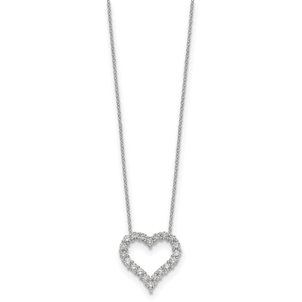 14K White Gold 1 carat Diamond Heart 18 inch Necklace