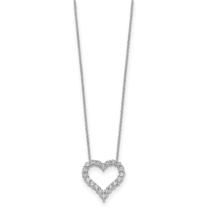 14K White Gold 1 carat Diamond Heart 18 inch Necklace