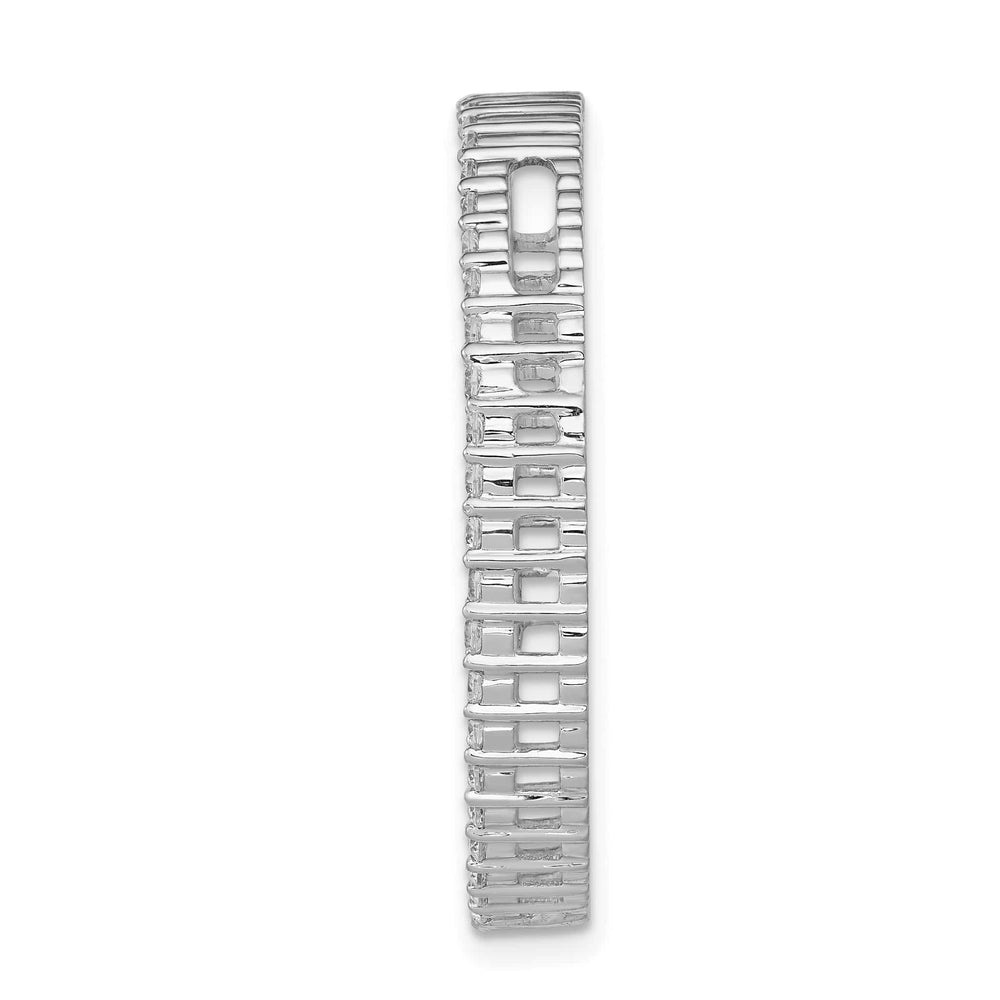 14K White Gold 1 carat Lab Grown Diamond Circle Slide Pendant