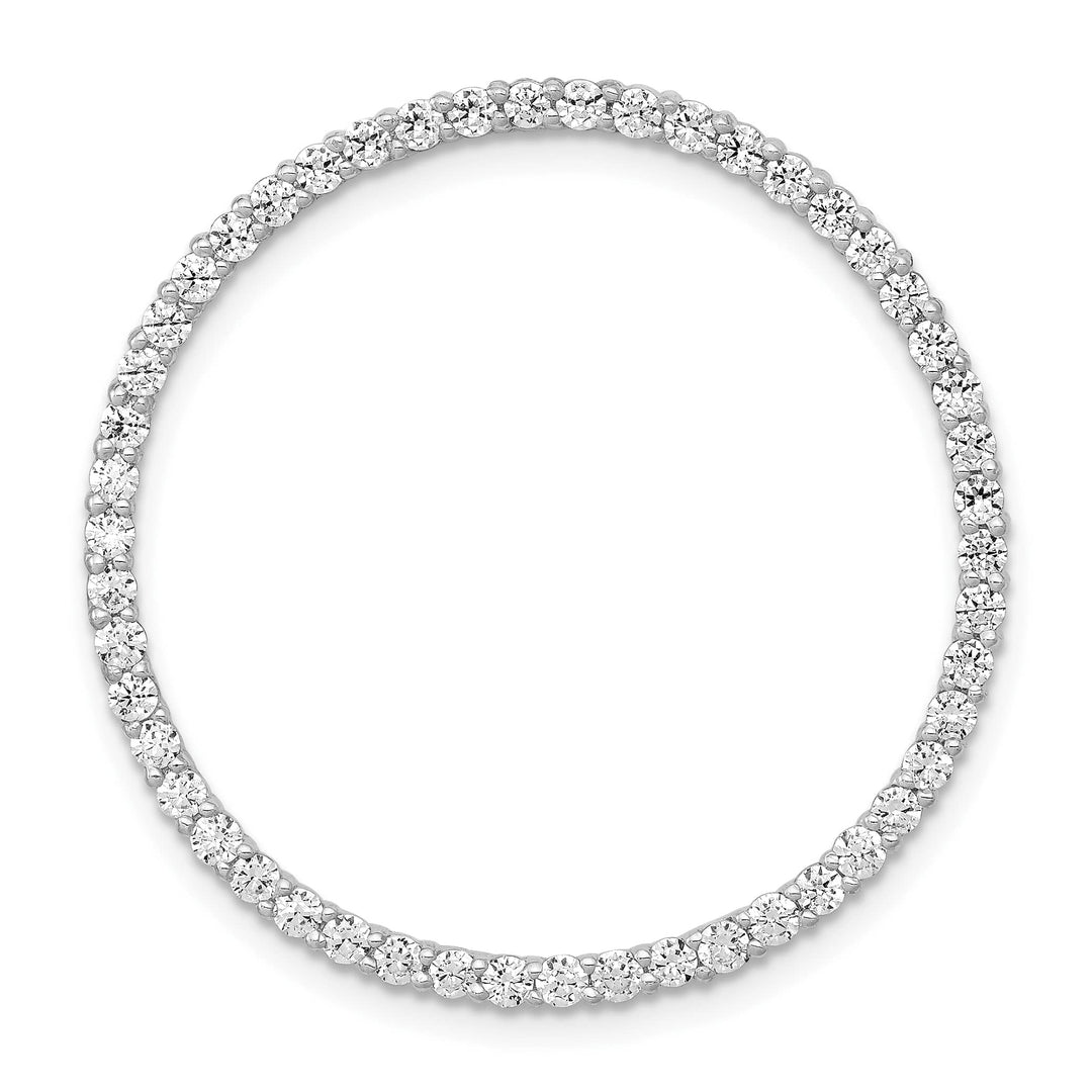 14K White Gold 1 carat Lab Grown Diamond Circle Slide Pendant