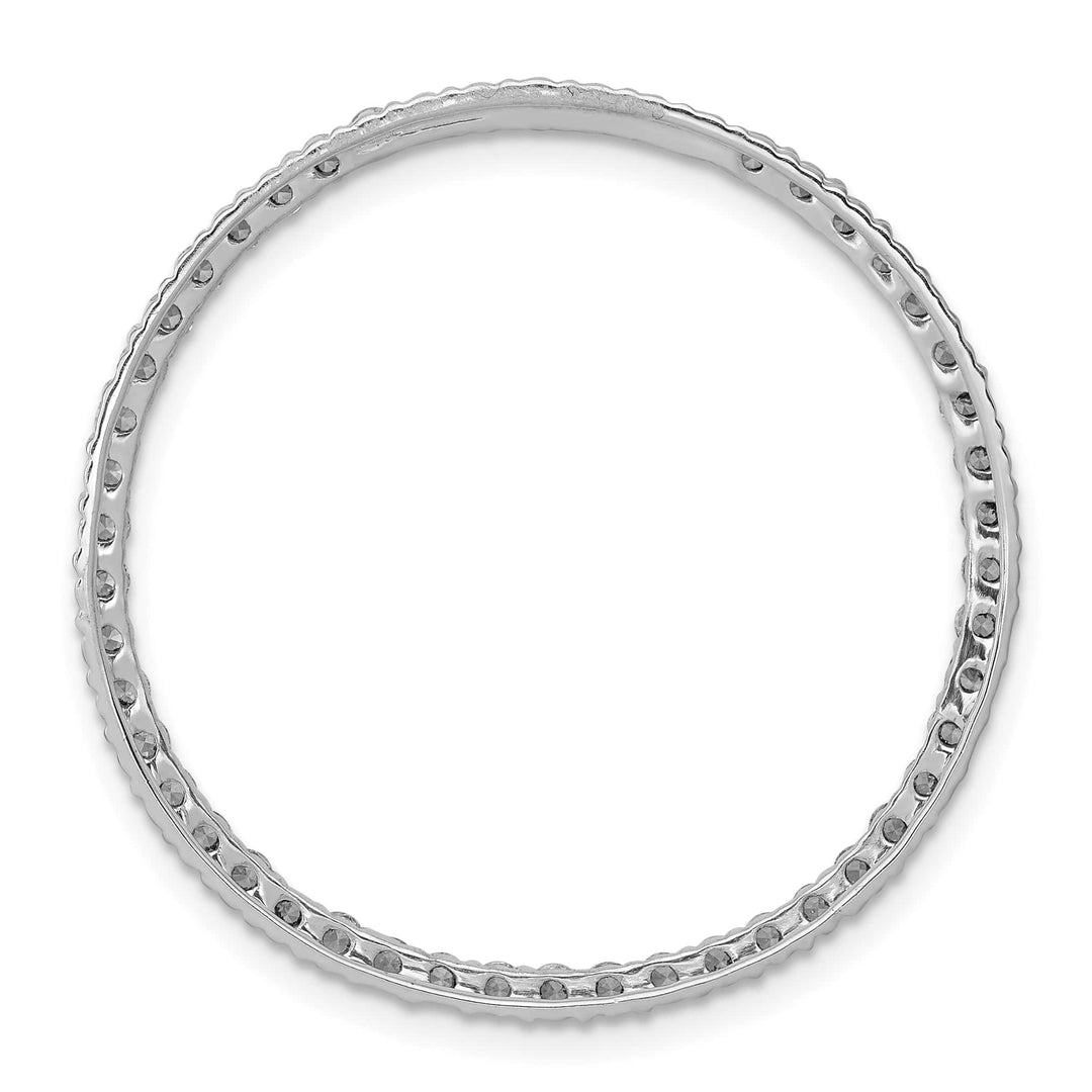 14K White Gold 1 carat Lab Grown Diamond Circle Slide Pendant