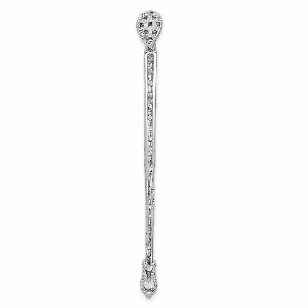 14K White Gold 1 carat Lab Grown Diamond Fashion Bar Slide Pendant