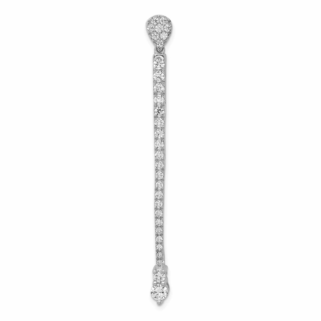 14K White Gold 1 carat Lab Grown Diamond Fashion Bar Slide Pendant