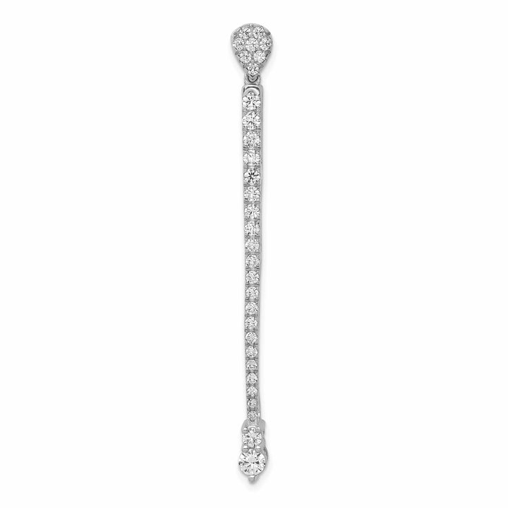 14K White Gold 1 carat Lab Grown Diamond Fashion Bar Slide Pendant