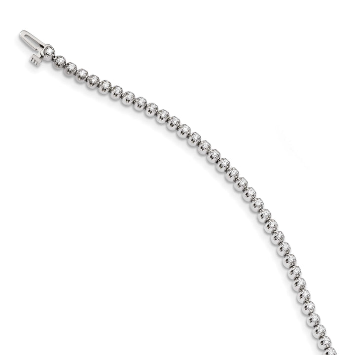 14K White Gold 1 carat Round I2 Diamond 4-prong 7 inch Tennis Bracelet