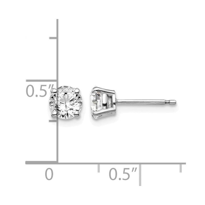 14K White Gold 1 ct I1 J-K Diamond Push Back Stud Earrings