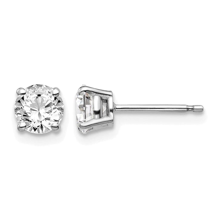 14K White Gold 1 ct I1 J-K Diamond Push Back Stud Earrings