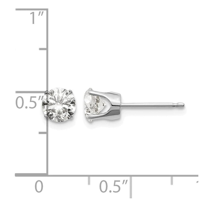 14K White Gold 1 ct I2 K-L Diamond Push Back Stud Earrings