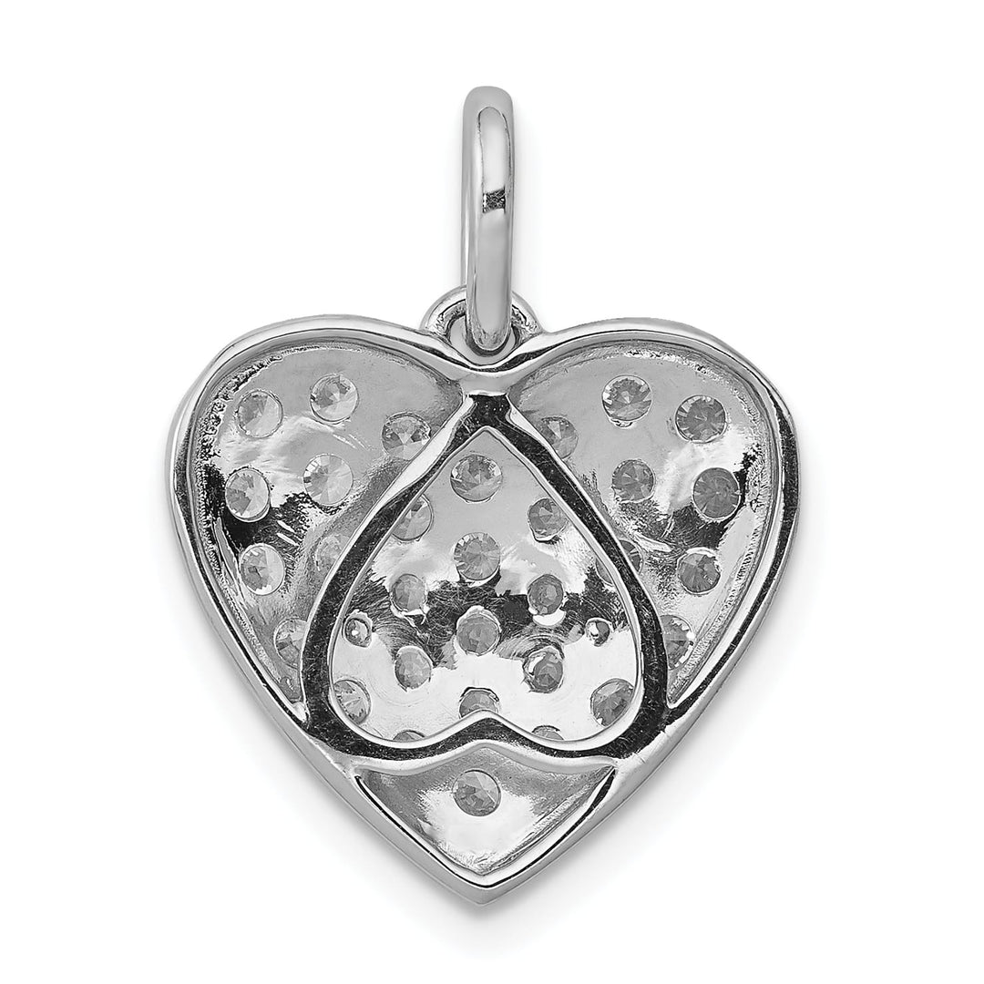 14K White Gold 1 ct Lab Grown Diamond Complete Cluster Heart Pendant