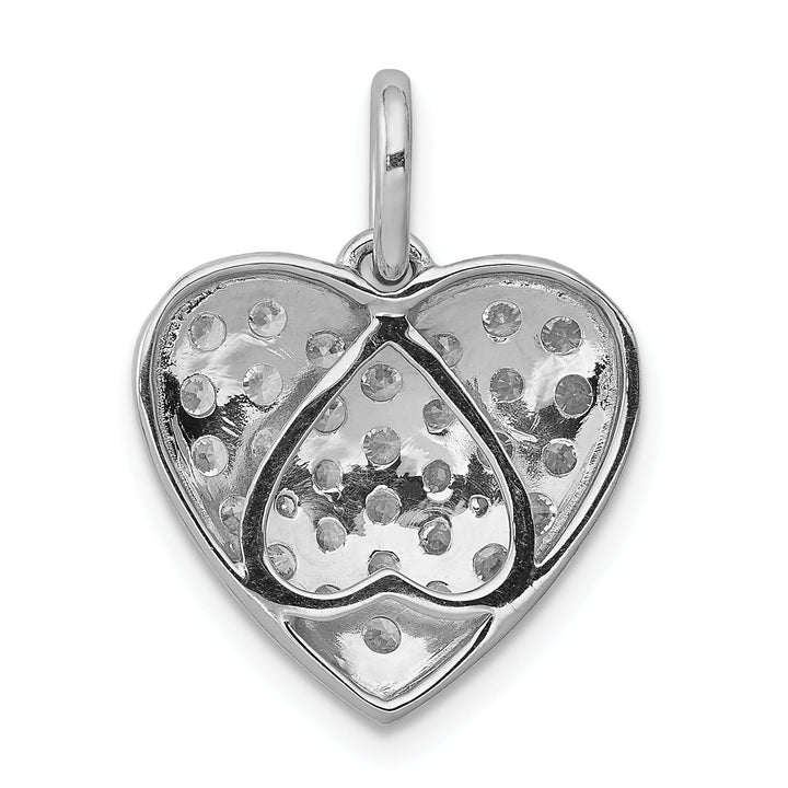 14K White Gold 1 ct Lab Grown Diamond Complete Cluster Heart Pendant