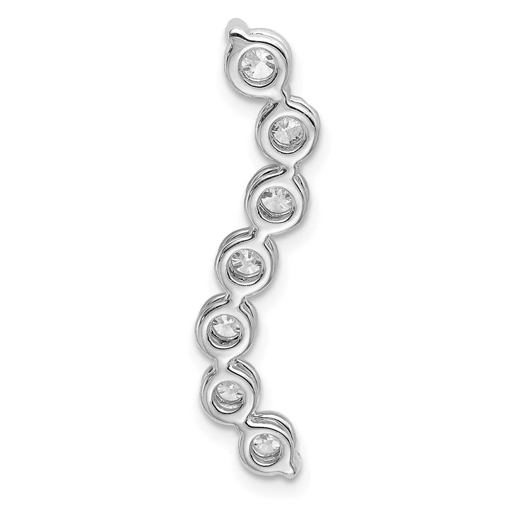 14K White Gold 1 ct Lab Grown Diamond Seven Stone Curved Bar Pendant