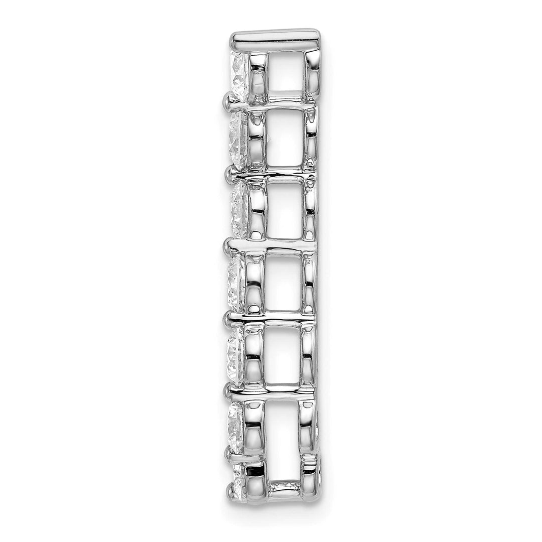 14K White Gold 1 ct Lab Grown Diamond Seven Stone Curved Bar Pendant