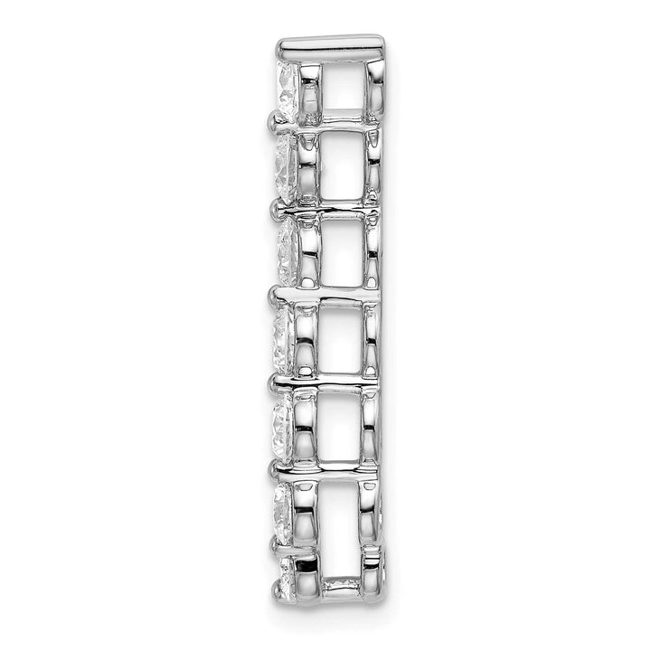 14K White Gold 1 ct Lab Grown Diamond Seven Stone Curved Bar Pendant