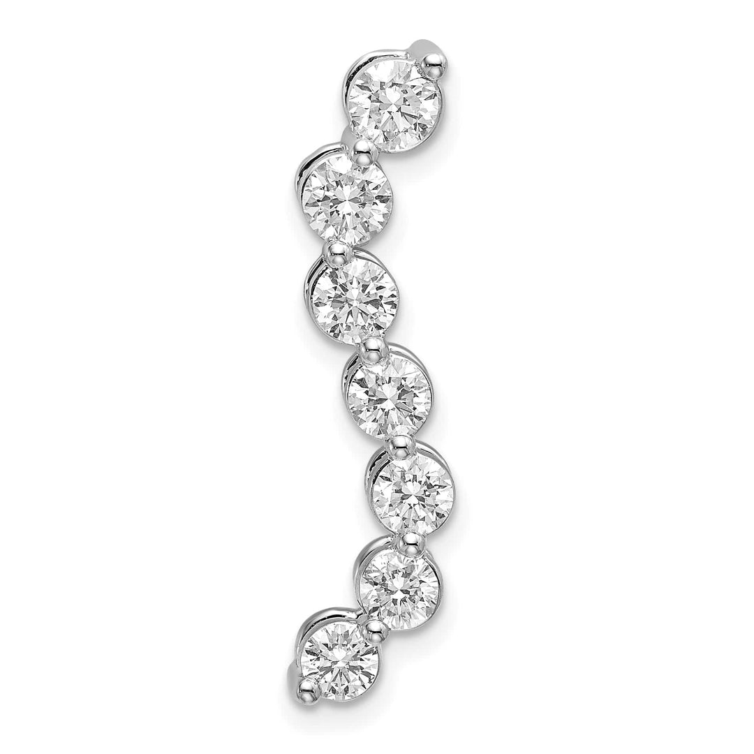 14K White Gold 1 ct Lab Grown Diamond Seven Stone Curved Bar Pendant
