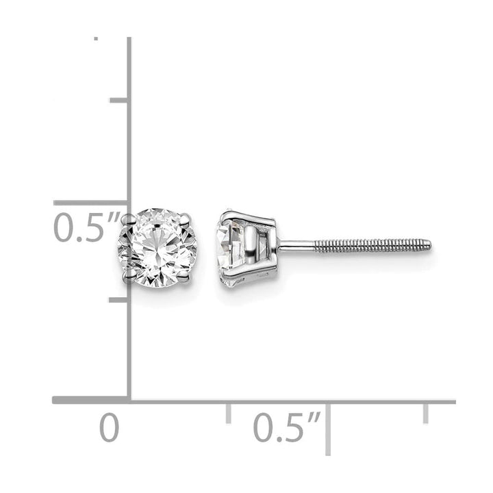 14K White Gold 1 ct SI3 G-I Diamond Screw Back Stud Earrings