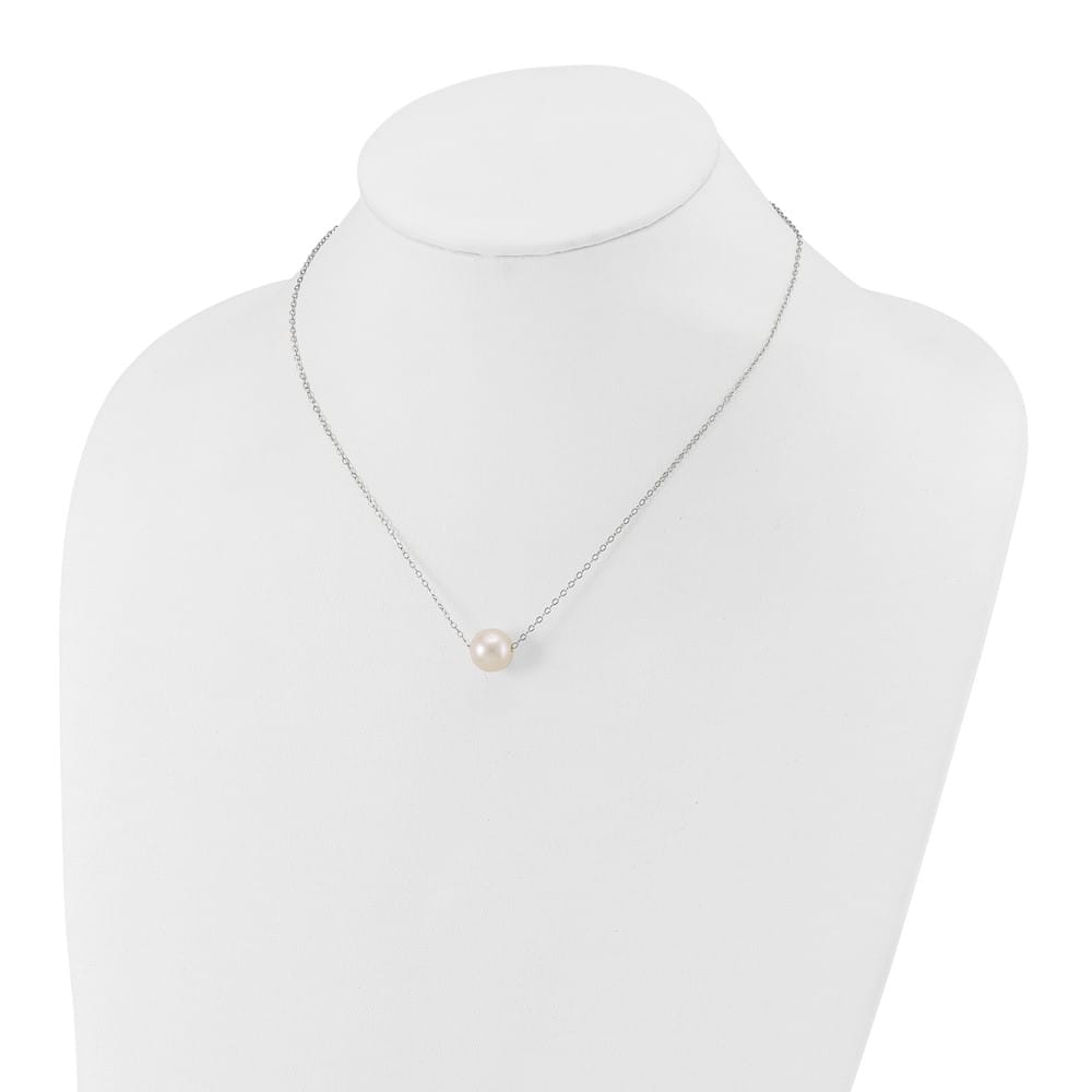 14K White Gold 10-11mm White Round Cultured Pearl 17 inch Necklace