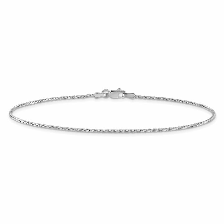 14K White Gold 10 inch 1.5mm D.C. Parisian Wheat Anklet