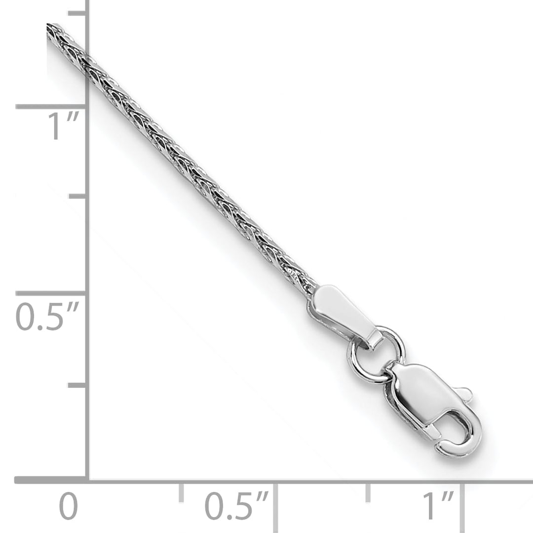 14K White Gold 10 inch 1.5mm D.C. Parisian Wheat Anklet