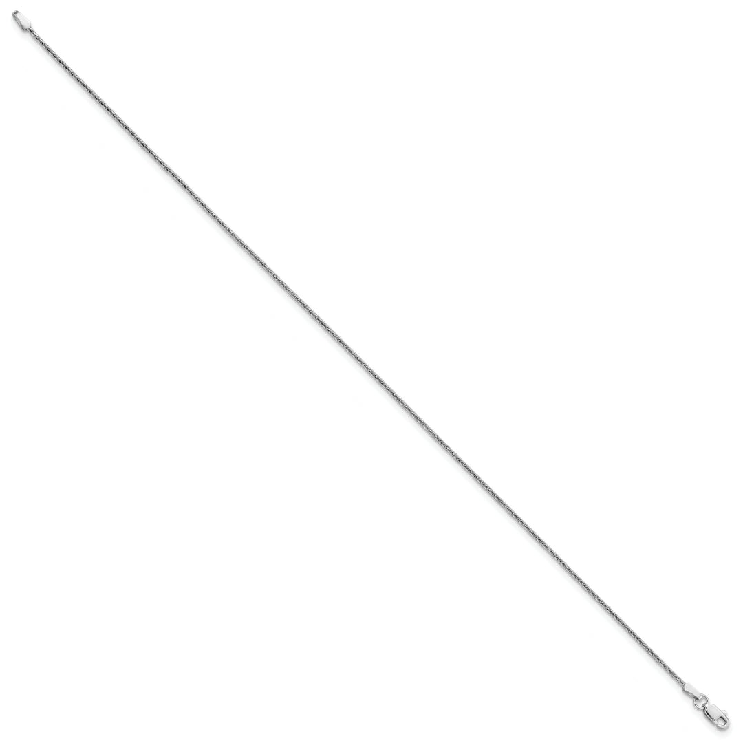 14K White Gold 10 inch 1.5mm D.C. Parisian Wheat Anklet