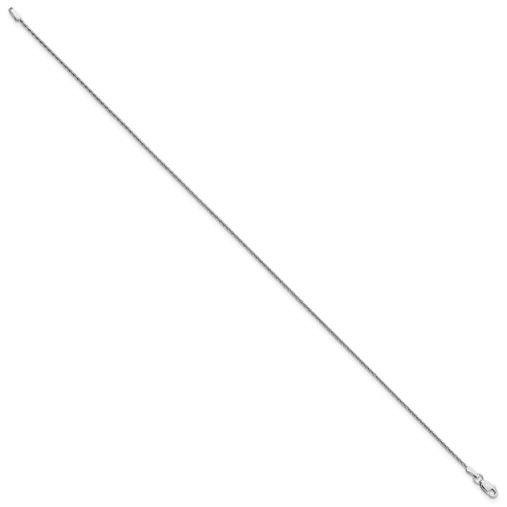 14K White Gold 10 inch 1.5mm D.C. Parisian Wheat Anklet