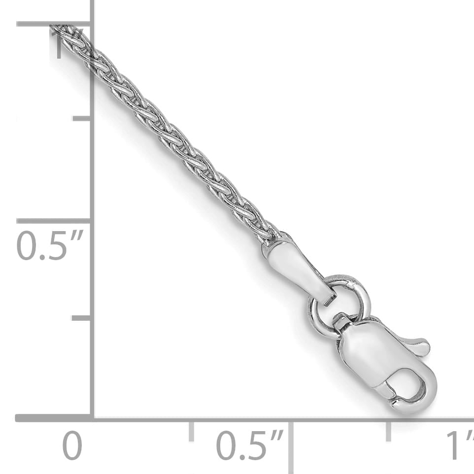 14K White Gold 10 inch 1.5mm Parisian Wheat Anklet