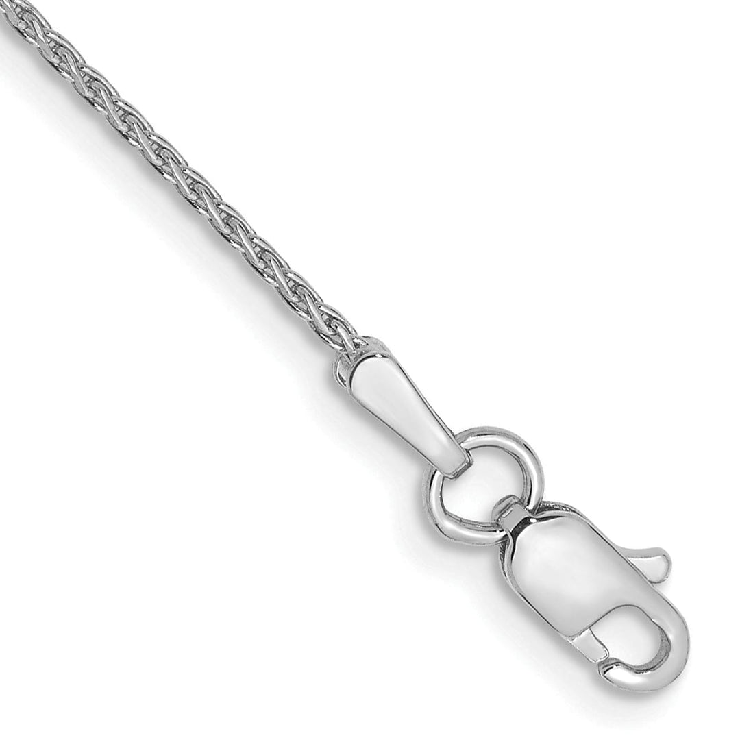 14K White Gold 10 inch 1mm D.C. Parisian Wheat Anklet