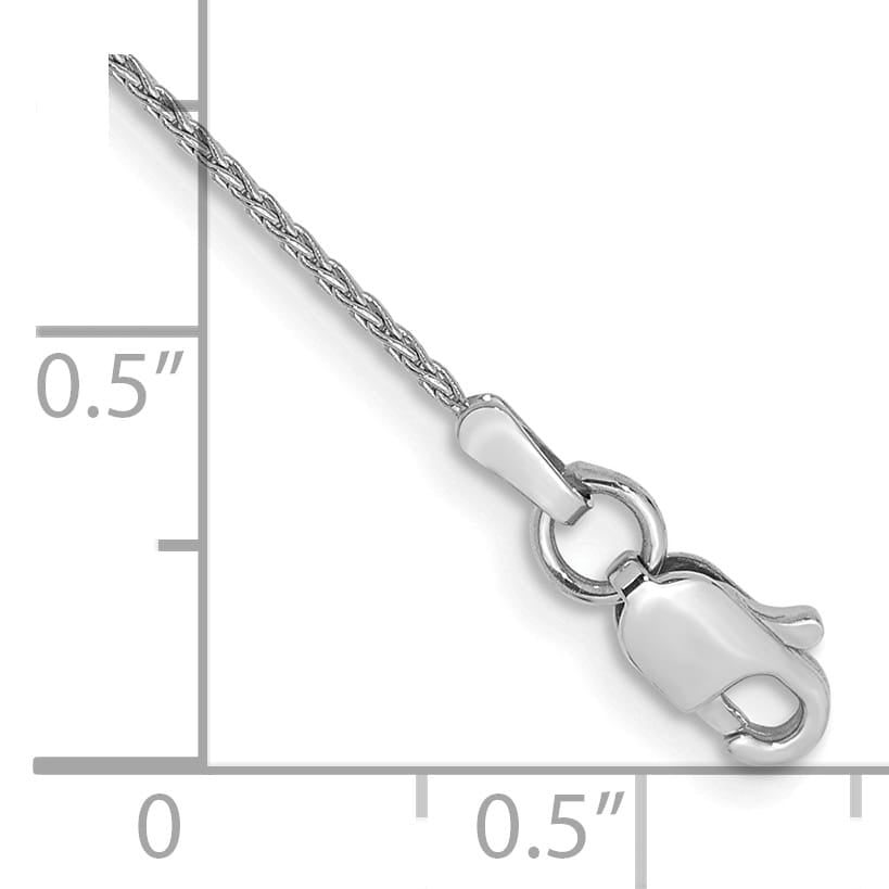 14K White Gold 10 inch 1mm Parisian Wheat Anklet