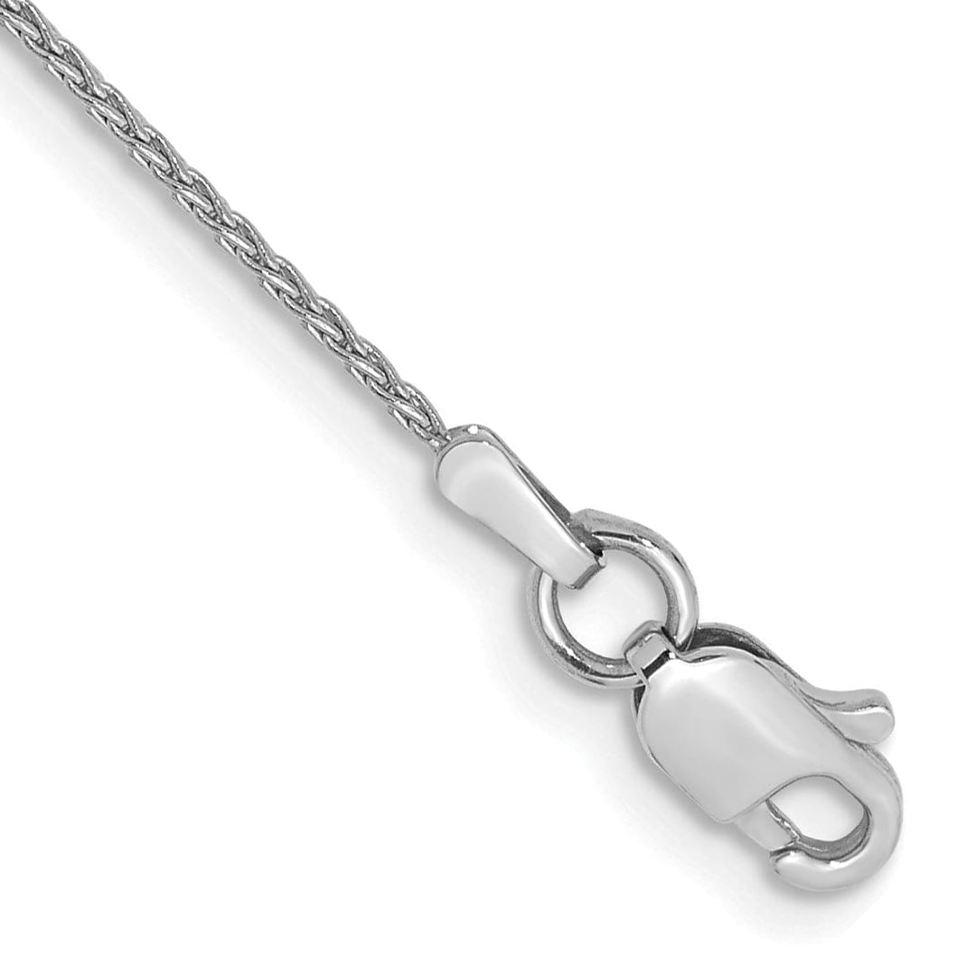 14K White Gold 10 inch 1mm Parisian Wheat Anklet