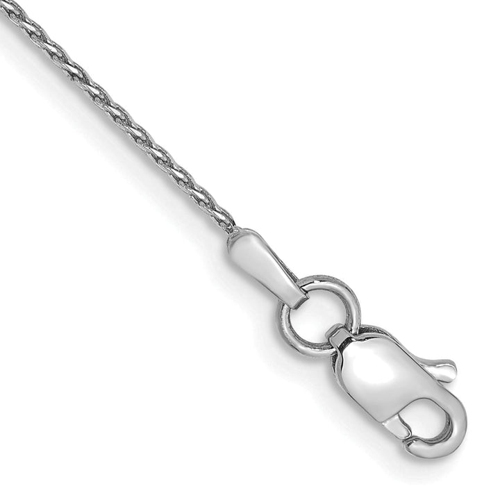 14K White Gold 10 inch .8mm D.C. Parisian Wheat Anklet