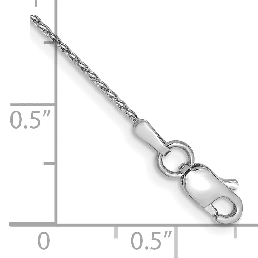 14K White Gold 10 inch .8mm D.C. Parisian Wheat Anklet