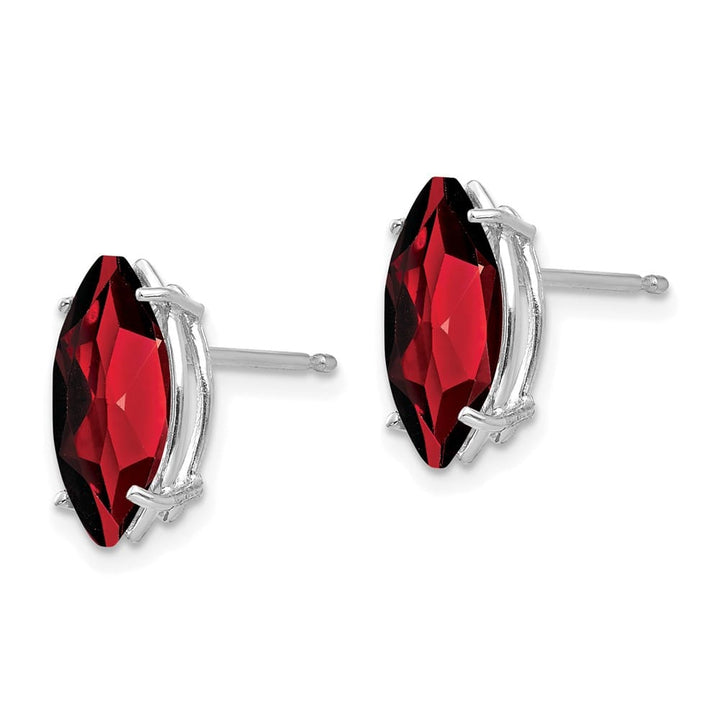 14K White Gold 10x5mm Marquise Post Earrings, view 6 of 8