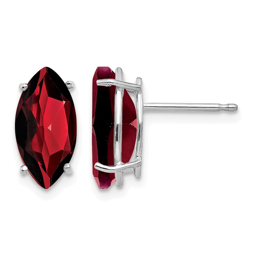 14K White Gold 10x5mm Marquise Post Earrings, view 5 of 8