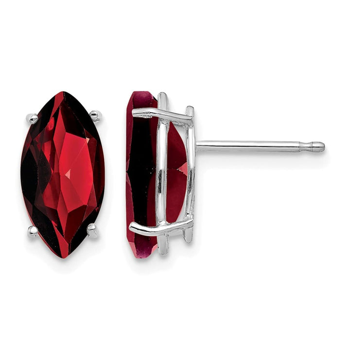 14K White Gold 10x5mm Marquise Post Earrings, view 5 of 8