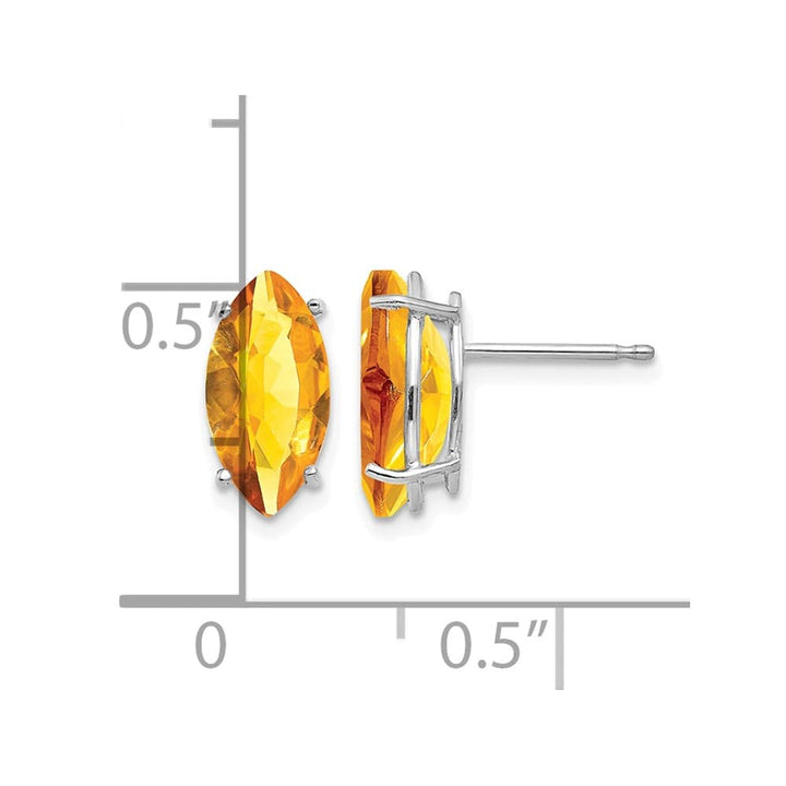 14K White Gold 10x5mm Marquise Post Earrings, view 4 of 8