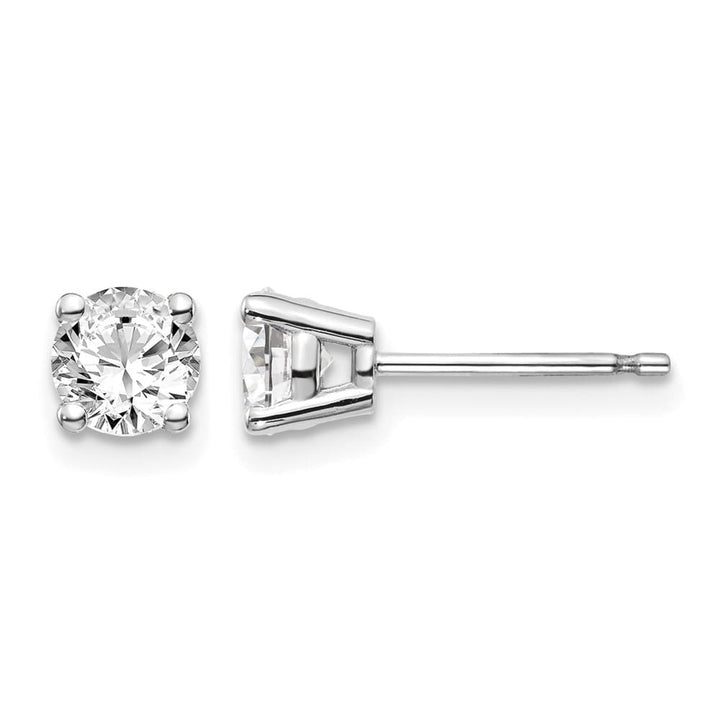 14K White Gold 15/16 ct I1 J-K Diamond Push Back Stud Earrings