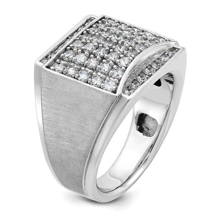 14k White Gold 17.24 mm I1 Quality Diamond Cluster Men's Ring