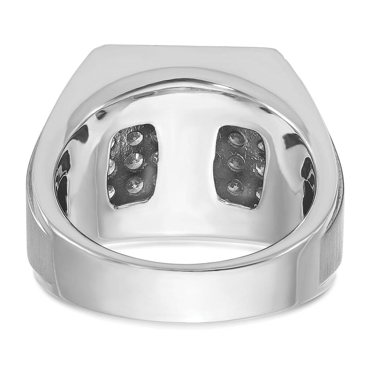 14k White Gold 17.24 mm I1 Quality Diamond Cluster Men's Ring