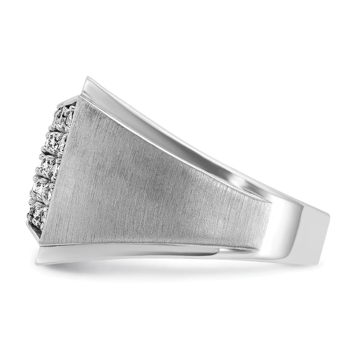 14k White Gold 17.24 mm I1 Quality Diamond Cluster Men's Ring