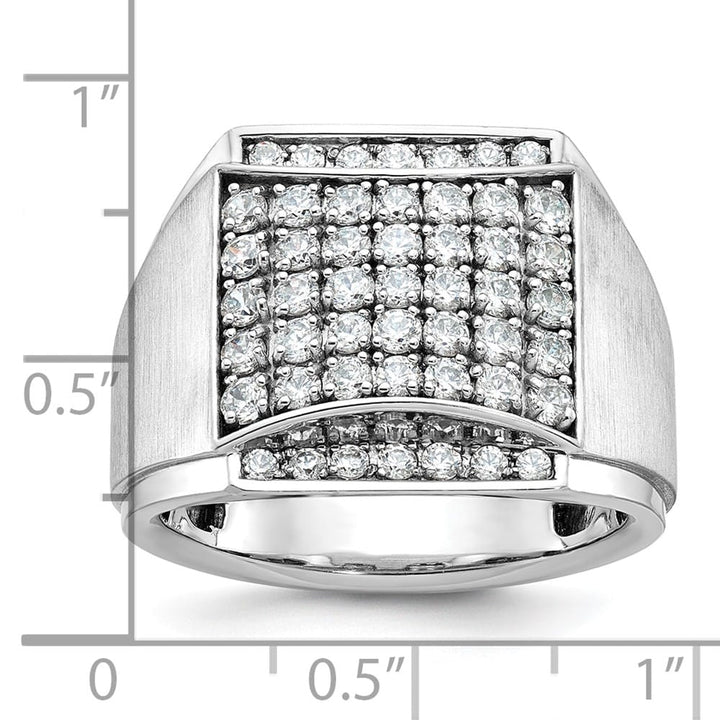 14k White Gold 17.24 mm I1 Quality Diamond Cluster Men's Ring