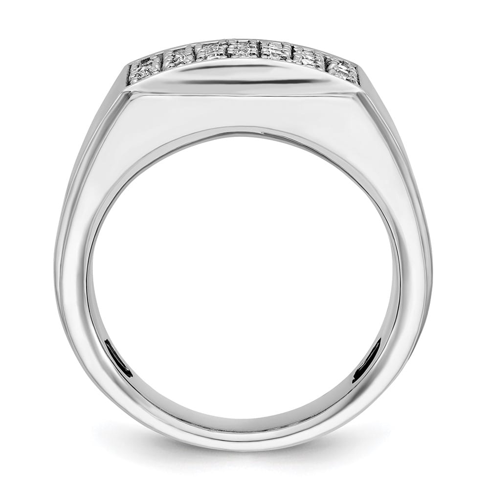 14k White Gold 17.24 mm I1 Quality Diamond Cluster Men's Ring