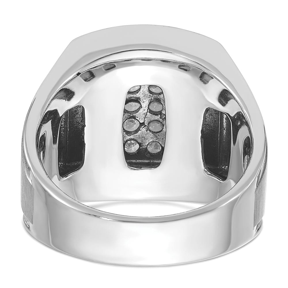 14k White Gold 19.7 mm I1 Quality Diamond Cluster Men's Ring