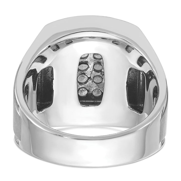 14k White Gold 19.7 mm I1 Quality Diamond Cluster Men's Ring